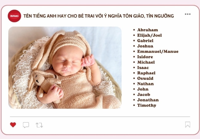 Những tên tiếng Anh hay cho con trai có ý nghĩa tôn giáo