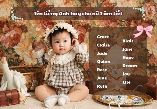 tên tiếng anh đẹp cho con gái có 1 âm tiết