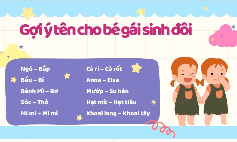 Tên cho bé gái sinh đôi