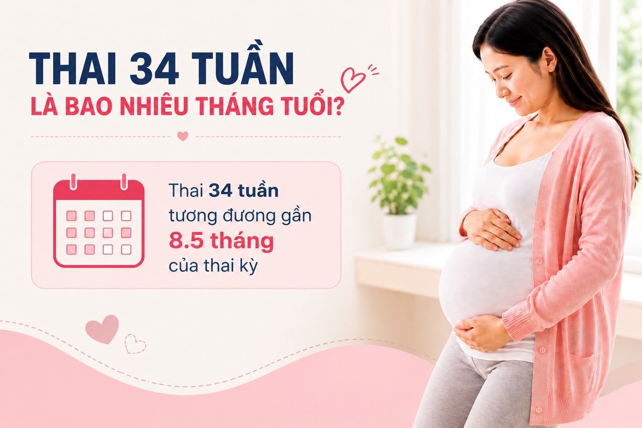 Thai nhi 34 tuần là khoảng tháng thứ 8 của thai kỳ